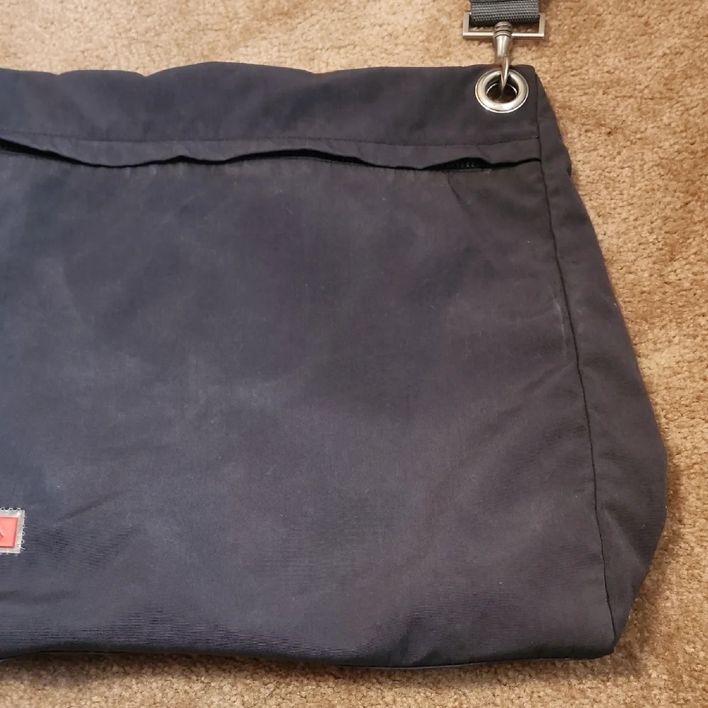PRADA Sport Black Gray Silver Hardware Nylon Messenger Men's Bag